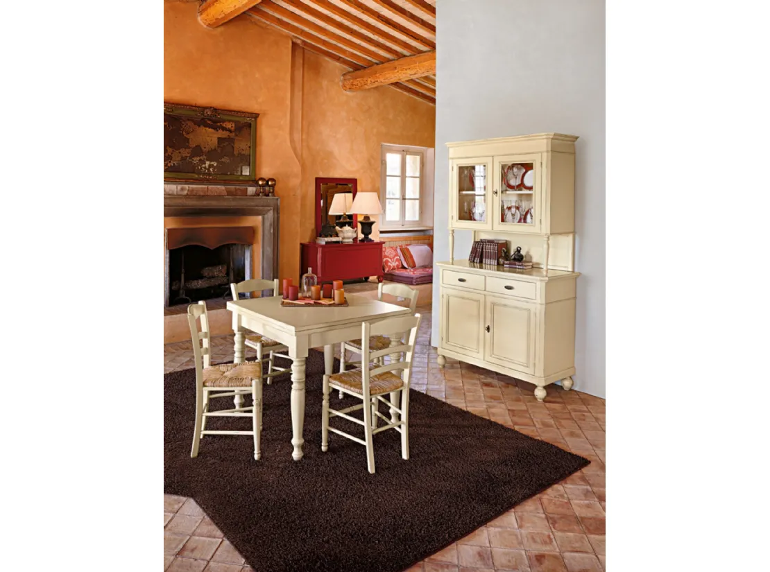 Tavolo quadrato allungabile da cucina in legno laccato Gilli di Tonin Casa